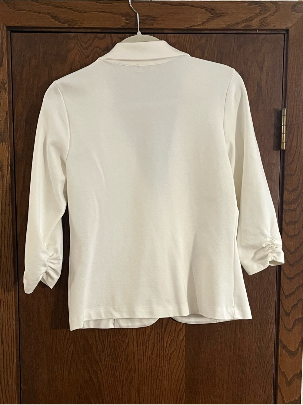 Prep-school style cream blazer with 3/4 sleeves by Originality - Women’s Medium - Picture 6 of 7